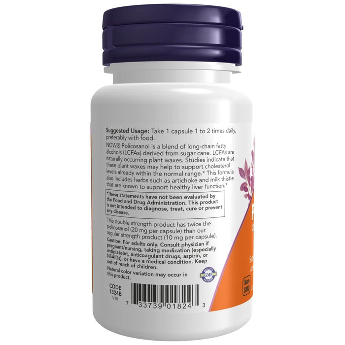 Now Foods Policosanol Double Strength 20mg 90 Vcaps - 1824 - The Oasis of Health