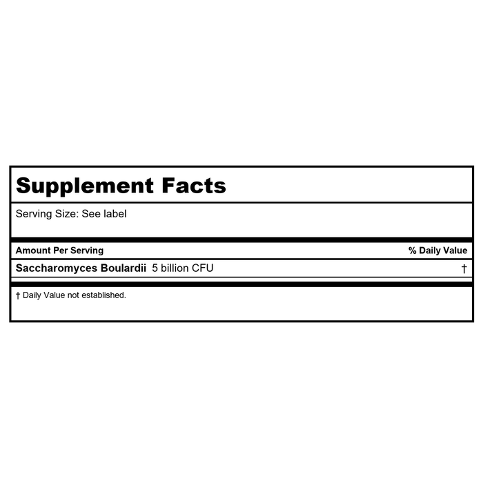 Now Foods Saccharomyces Boulardii 120 Vcaps - 2952 - Supplement Facts panel