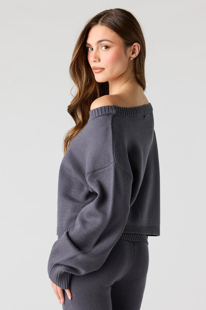 Off Shoulder Boxy Sweater