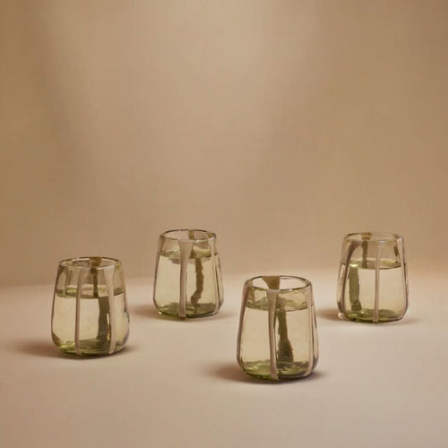 Olivia Short Green Olive Glass (Set of 4) by MESO - Cultheir