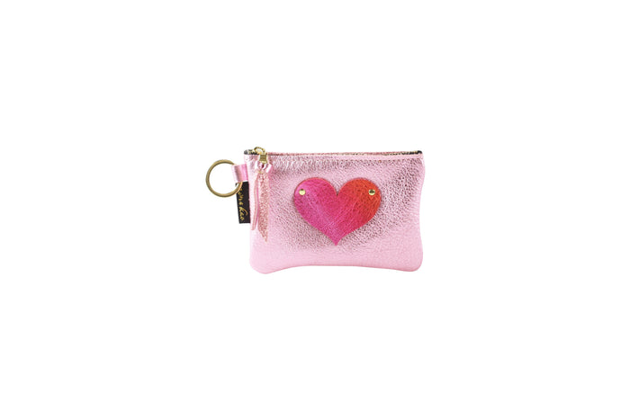 Ombré Heart Mini Soft Leather Pouch