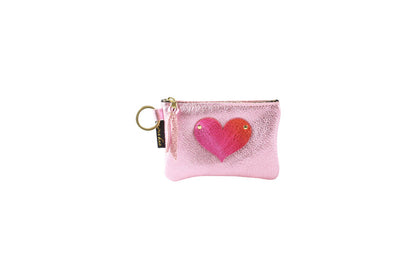 Ombré Heart Mini Soft Leather Pouch