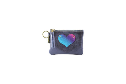 Ombré Heart Mini Soft Leather Pouch