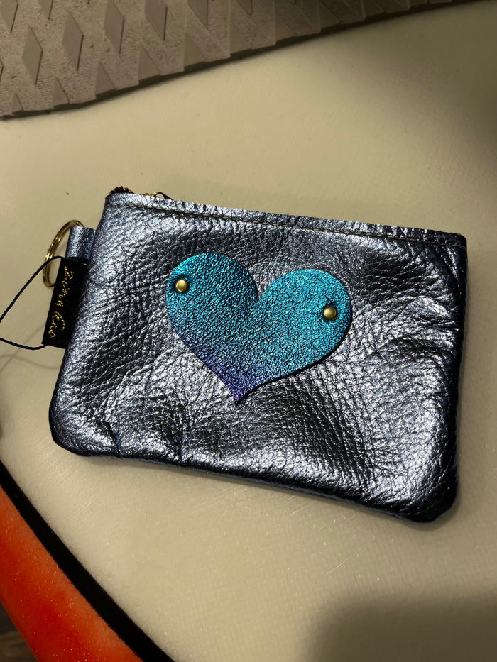 Ombré Heart Mini Soft Leather Pouch