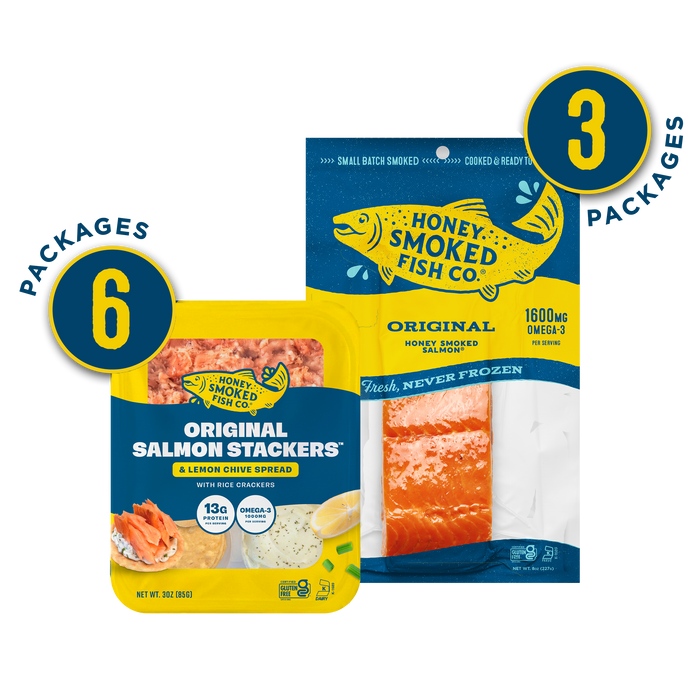 Original Honey Smoked Salmon & Stackers - Combo Pack