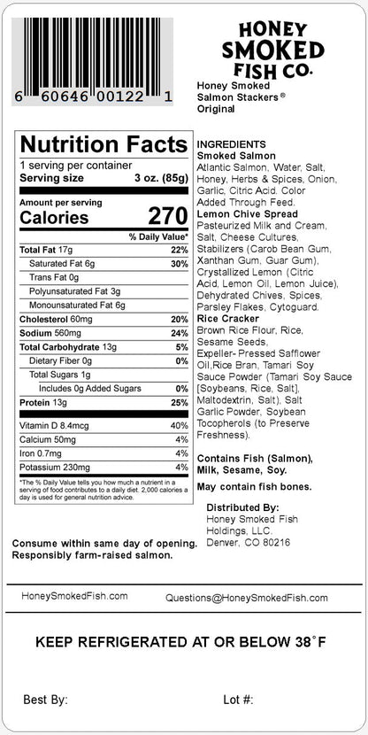 Original Honey Smoked Salmon & Stackers - Combo Pack