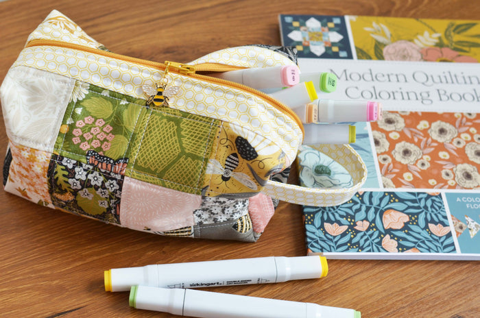 Patchwork Pouch - Bee Garden