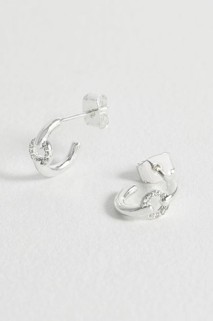 Pave Circle Hoop Earrings