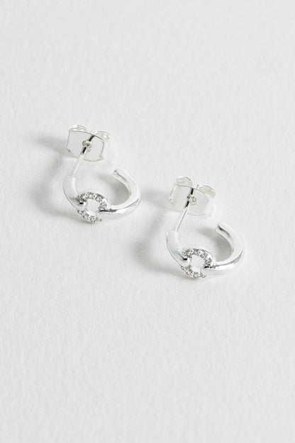 Pave Circle Hoop Earrings
