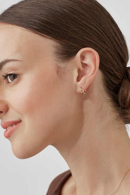 Pave Circle Hoop Earrings