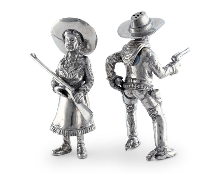Pewter Cowpoke Couple Salt & Pepper Set