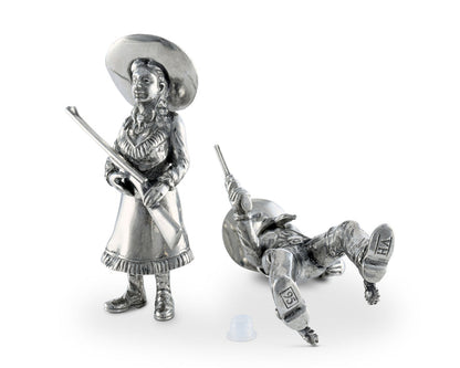 Pewter Cowpoke Couple Salt & Pepper Set