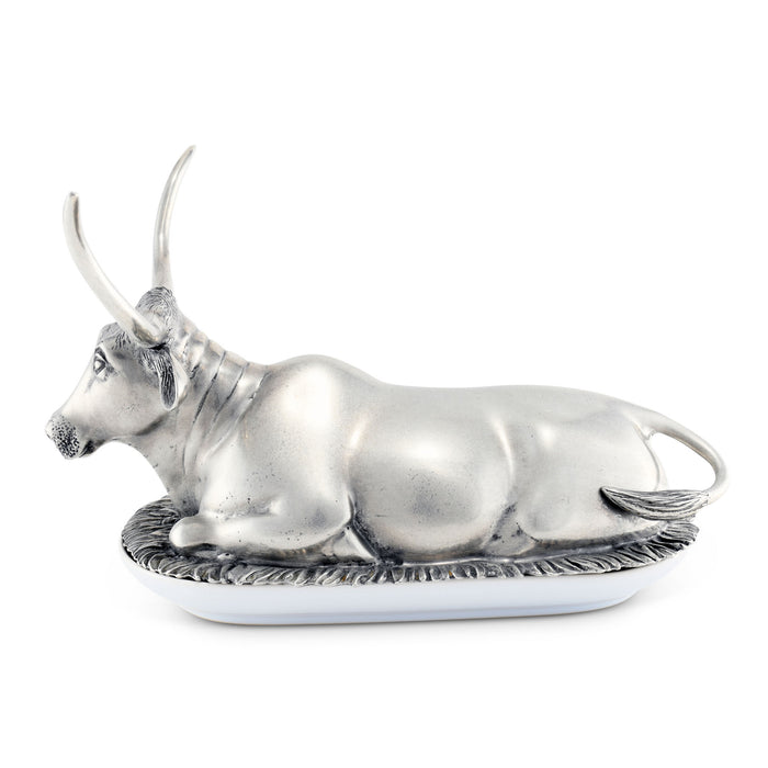 Pewter Longhorn Steer Butter Dish