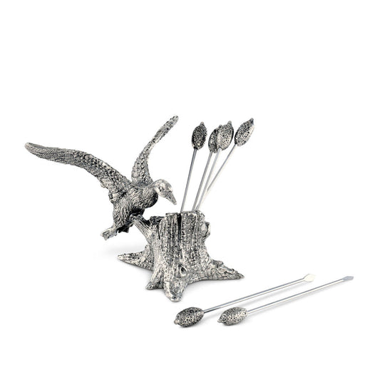 Vagabond House Pewter Mallard Duck Cheese Pick Set Product Image