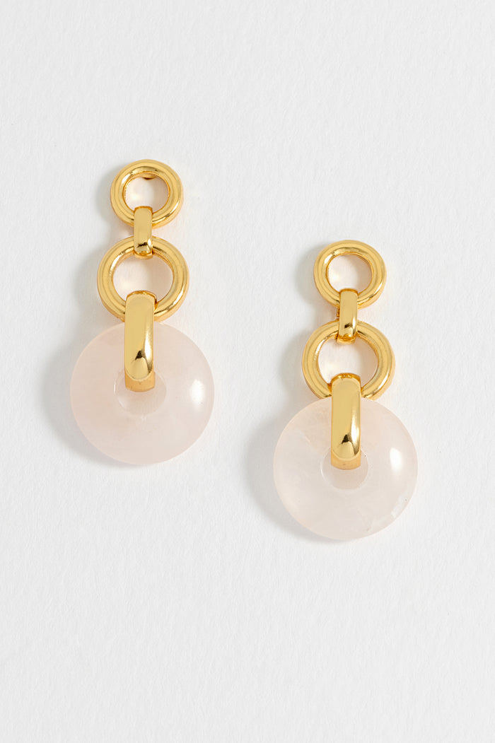 Pink Graduated Round Link Drop Earrings