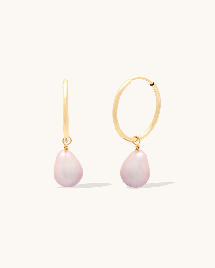 Pink Pearl Airlight Hoops