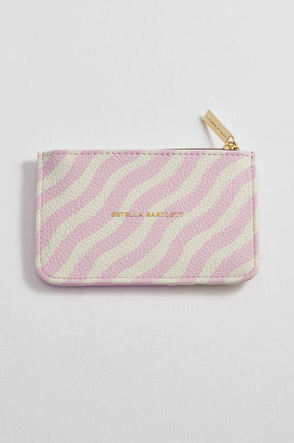 Pink Wiggle Print Card Purse