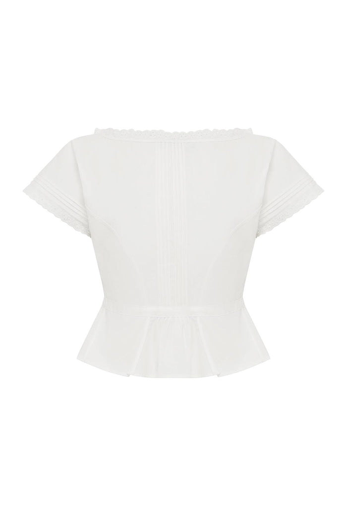 Pintuck Blouse Bianca