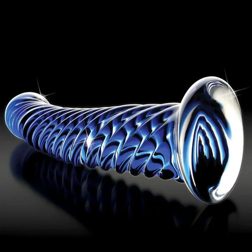 Pipedream® Pipedream Icicles No. 29 Ribbed Glass G-Spot Dildo - Hand-Blown Luxury Blue