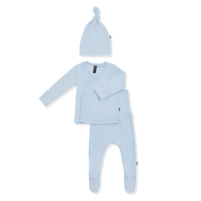 Product photo of the Pointelle Take Me Home Set with Cap in Breeze