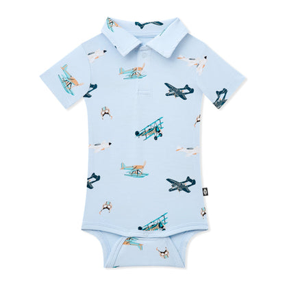 Product photo of the Polo Bodysuit in Take Off on a white surface