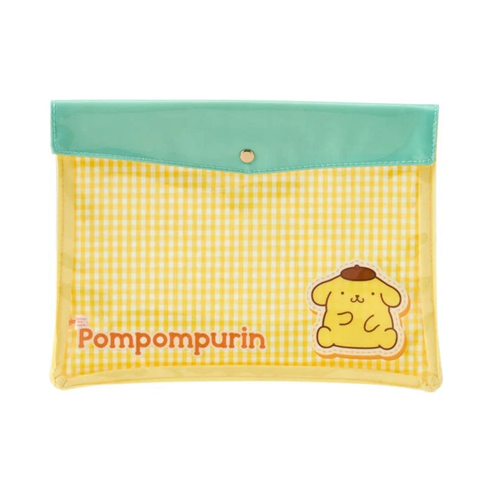 Pompompurin Gingham Flat Pouch Stationery Japan Original