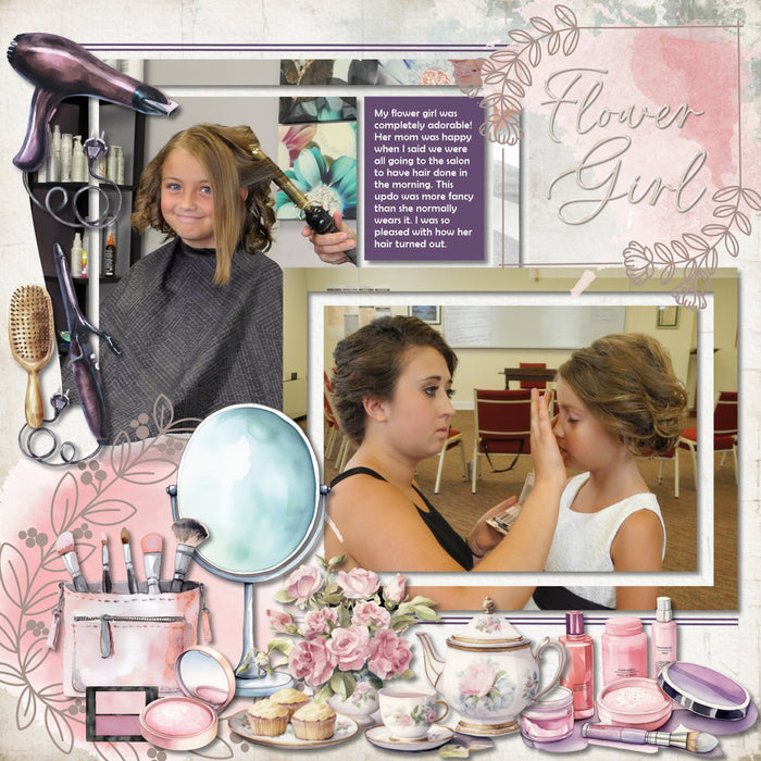 Pre-Wedding Watercolor Elements Digital Scrapbook Kit