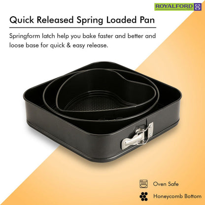 Premium Non-Stick Spring Form Cake Tins Set | Royalford Royalford