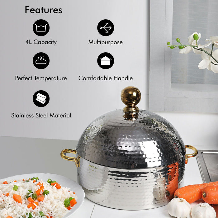 Premium Stainless Steel Food Warmer (4L) Royalford