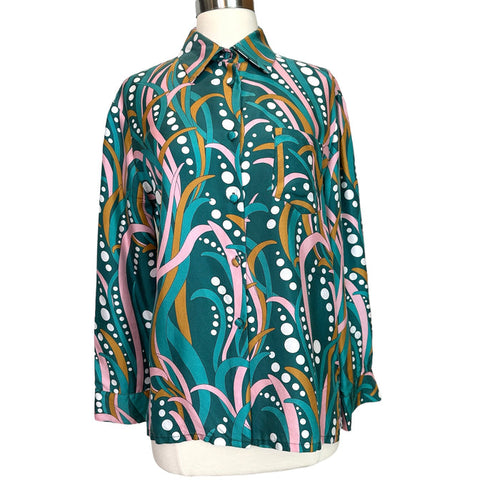 Printed Silk Shirt - M