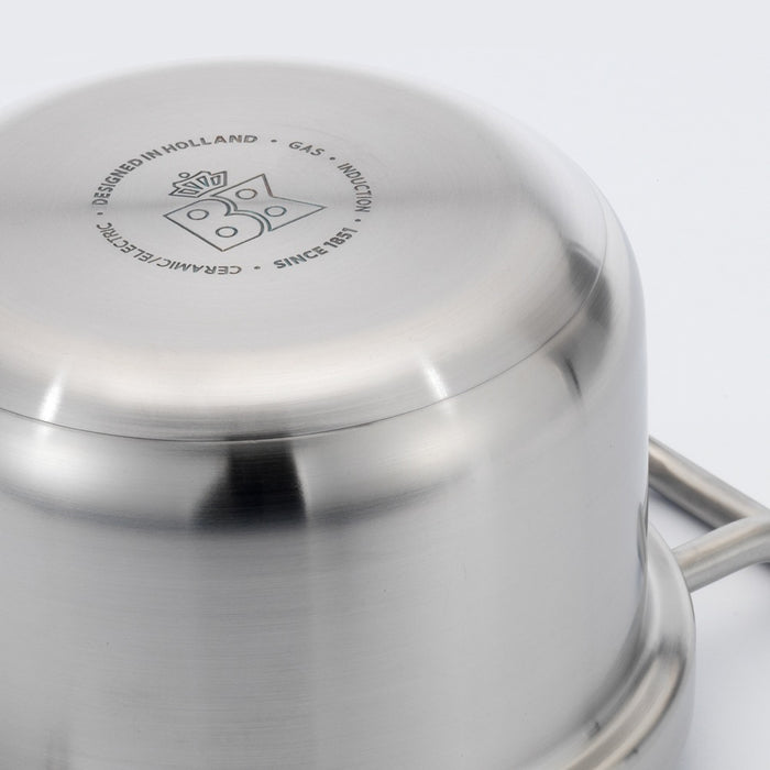 Q-linair Master Glas pannenset 5-delig zilver onderaanzicht