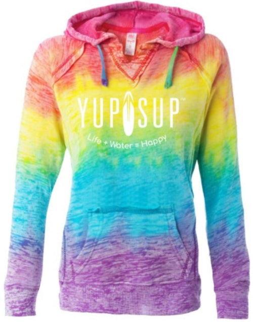 Rainbow Burnout V-Notch Women's Sweatshirt