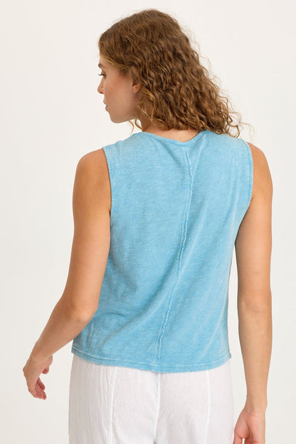 XCVI Reid Gauze/Crochet V-Neck Tank