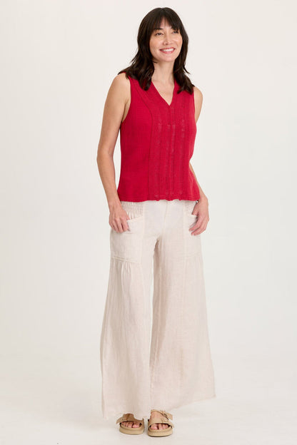 XCVI Reid Gauze/Crochet V-Neck Tank