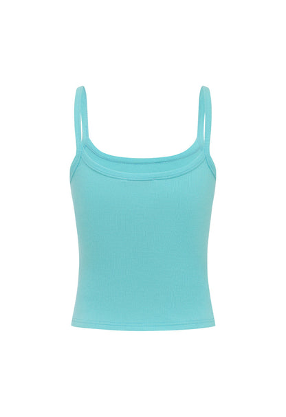 Ribbed Singlet Turchese