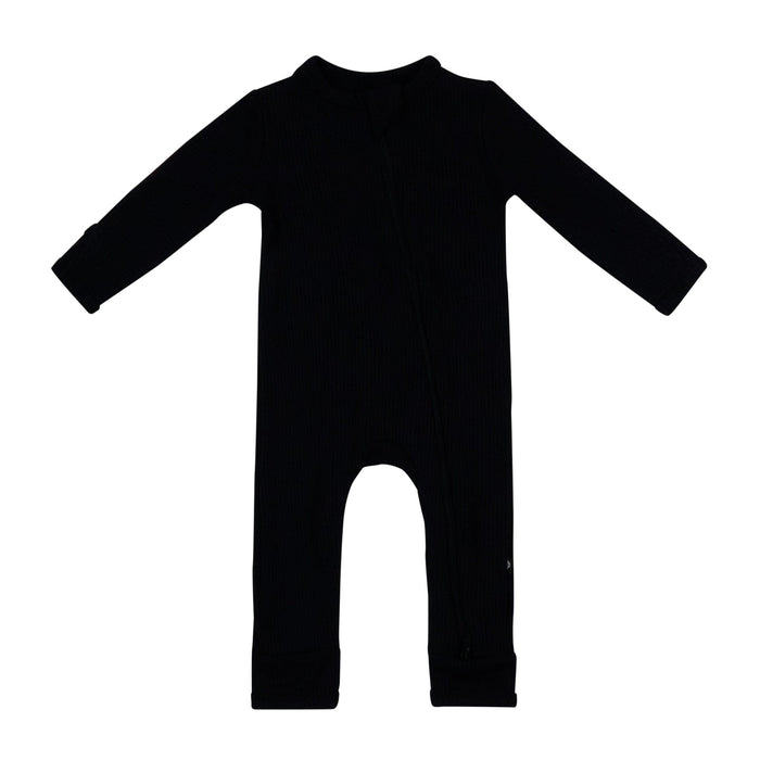 Kyte Baby Ribbed Zippered Romper in Midnight