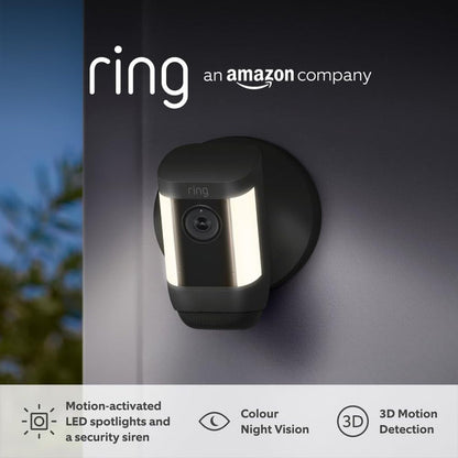 Ring Spotlight Cam Pro Wired Black | B0B6GLJ61Y Ring Euronics Ireland