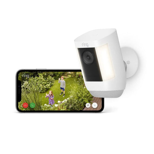 Ring White Spotlight Cam Pro, Battery Outdoor Camera | B09DRCXV4C Ring Euronics Ireland