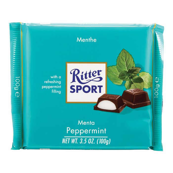 Ritter Sport Peppermint Dark Chocolate Candy Bars - 12 Count