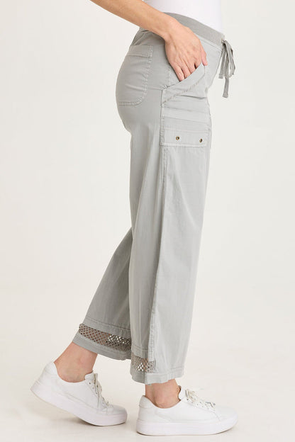 XCVI Roel Poplin/Mesh Gaucho Crop
