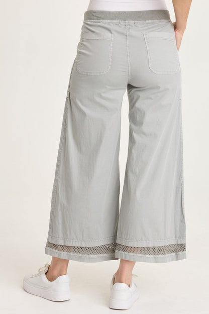 XCVI Roel Poplin/Mesh Gaucho Crop