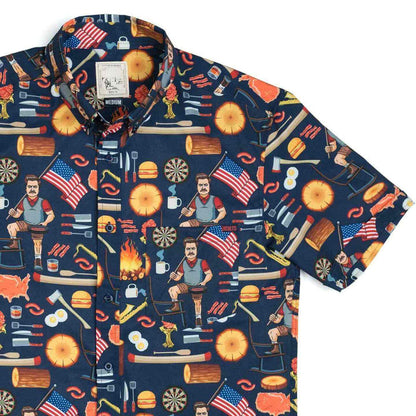 RSVLTS XS Parks and Rec Short Sleeve Shirt Ron Swanson's Shirt of Greatness – KUNUFLEX Short Sleeve Shirt