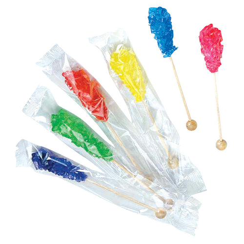 Roses Brands Assorted Rock Candy Sticks - 60 Count