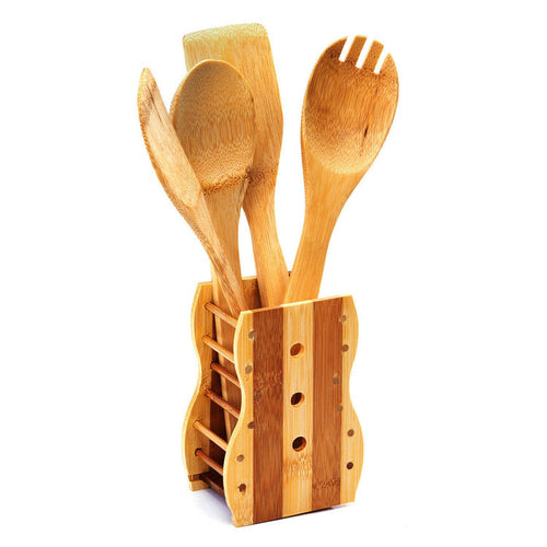 Royalford | Wooden Bamboo Kitchen Utensil Set Royalford