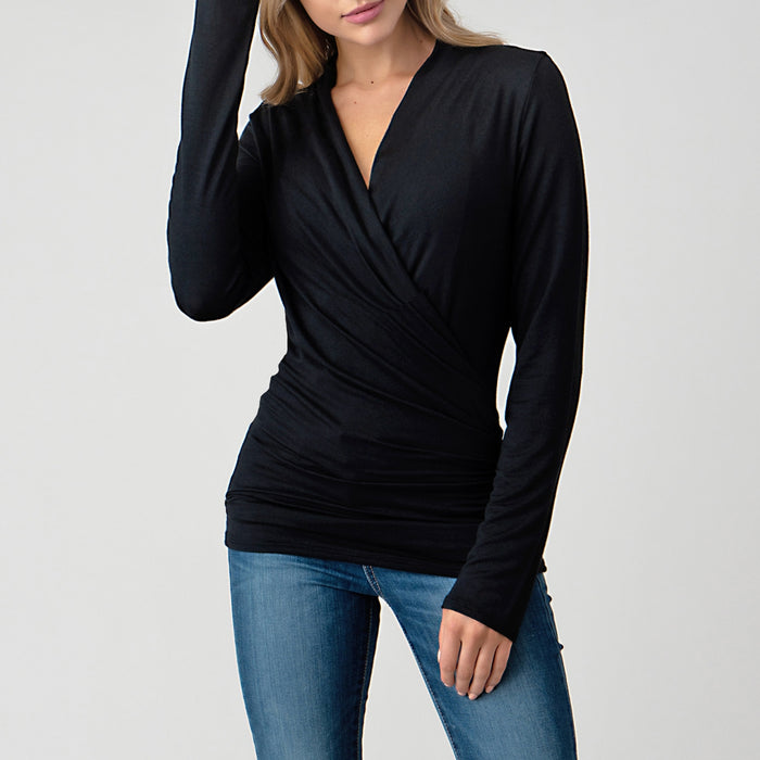 Ruched Long Sleeve Fitted Top