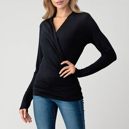 Ruched Long Sleeve Fitted Top