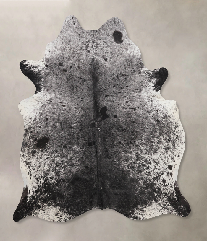 Salt and Pepper Black Cowhide Rug #B10915