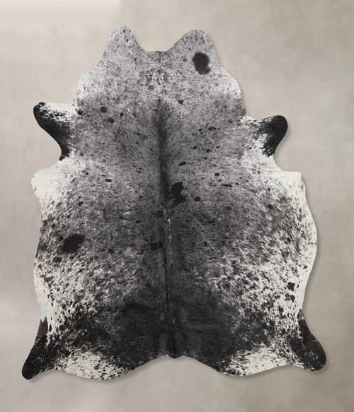 Salt and Pepper Black Cowhide Rug #B10915