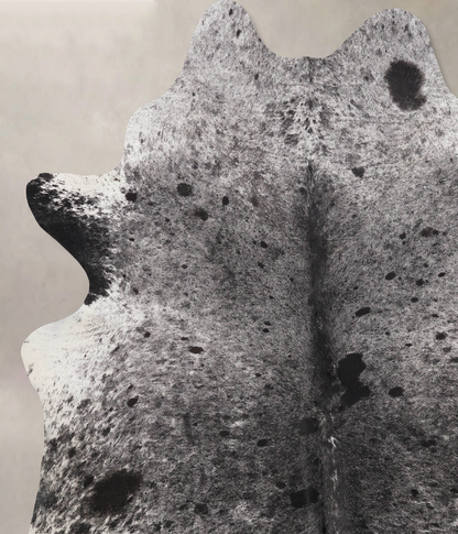 Salt and Pepper Black Cowhide Rug #B10915