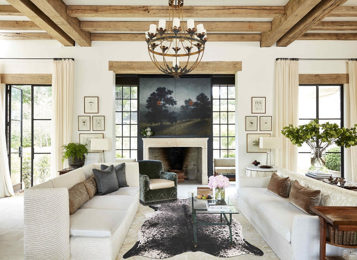 Salt and Pepper Black Cowhide Rug #B10915